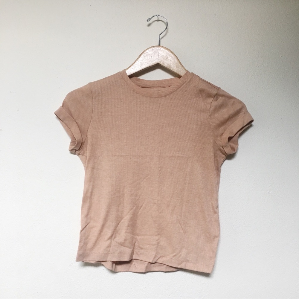 PacSun - Blush Pink Ribbed Baby Tee